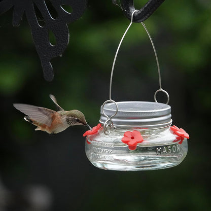 Mason Jar Hummingbird Feeder