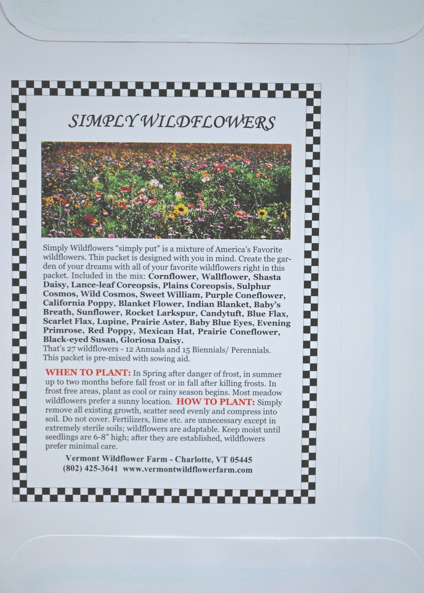 Simply Wildflowers Jumbo Seed Packet (BOGO)